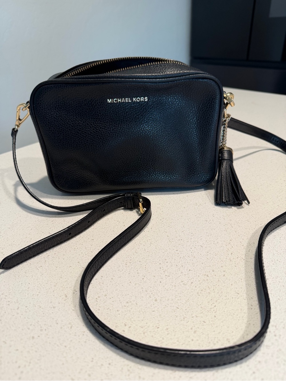 Michael Kors Black Leather Crossbody  Bag